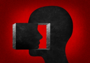 3d,Illustration.,Human,Head,Looking,Inward